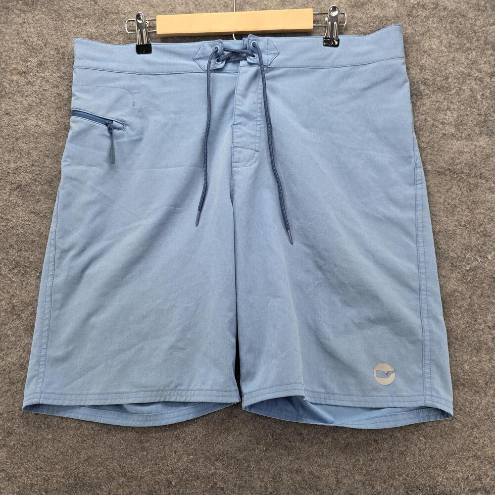 Vineyard Vines Board Shorts Mens 33 Blue Stretch Swim Trunks Zip Pocket